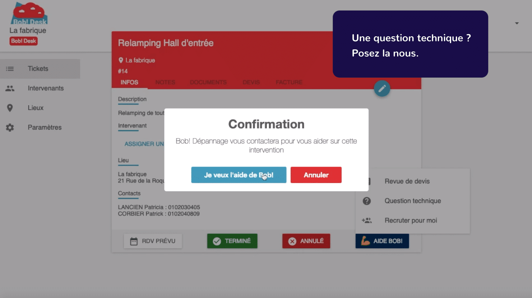 Bob! Desk - maintenance management software - SaaS CMMS 