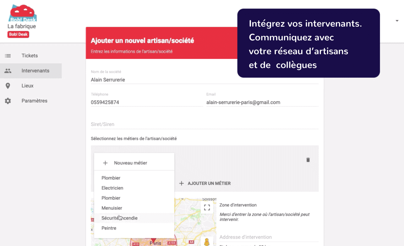 Logiciel de maintenance GMAO immobilier Bob! Desk - faire vos demandes de maintenance vous prend une minute- copie d'écran