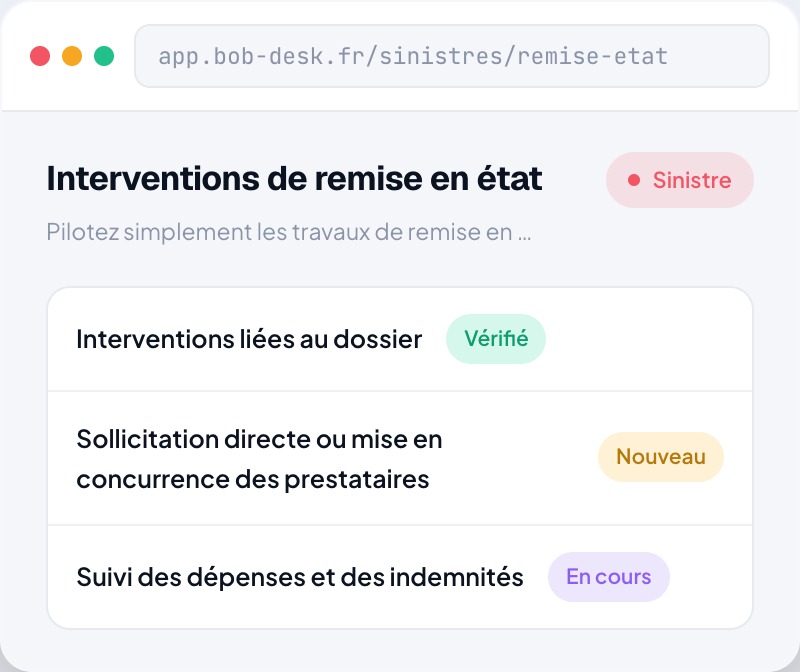 Interventions de remise en état