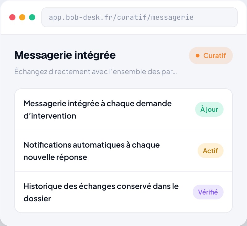 Messagerie intégrée