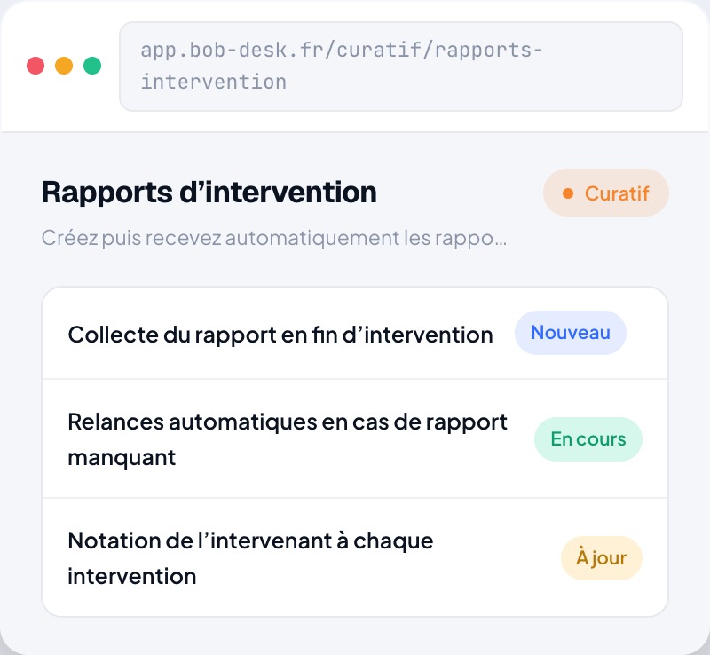 Rapports d'intervention