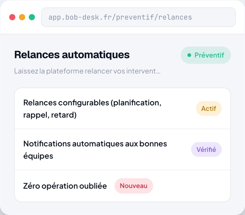 Relances automatiques