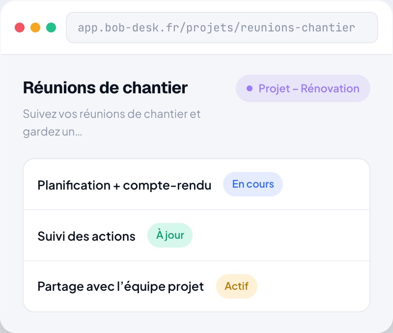 Réunions de chantier