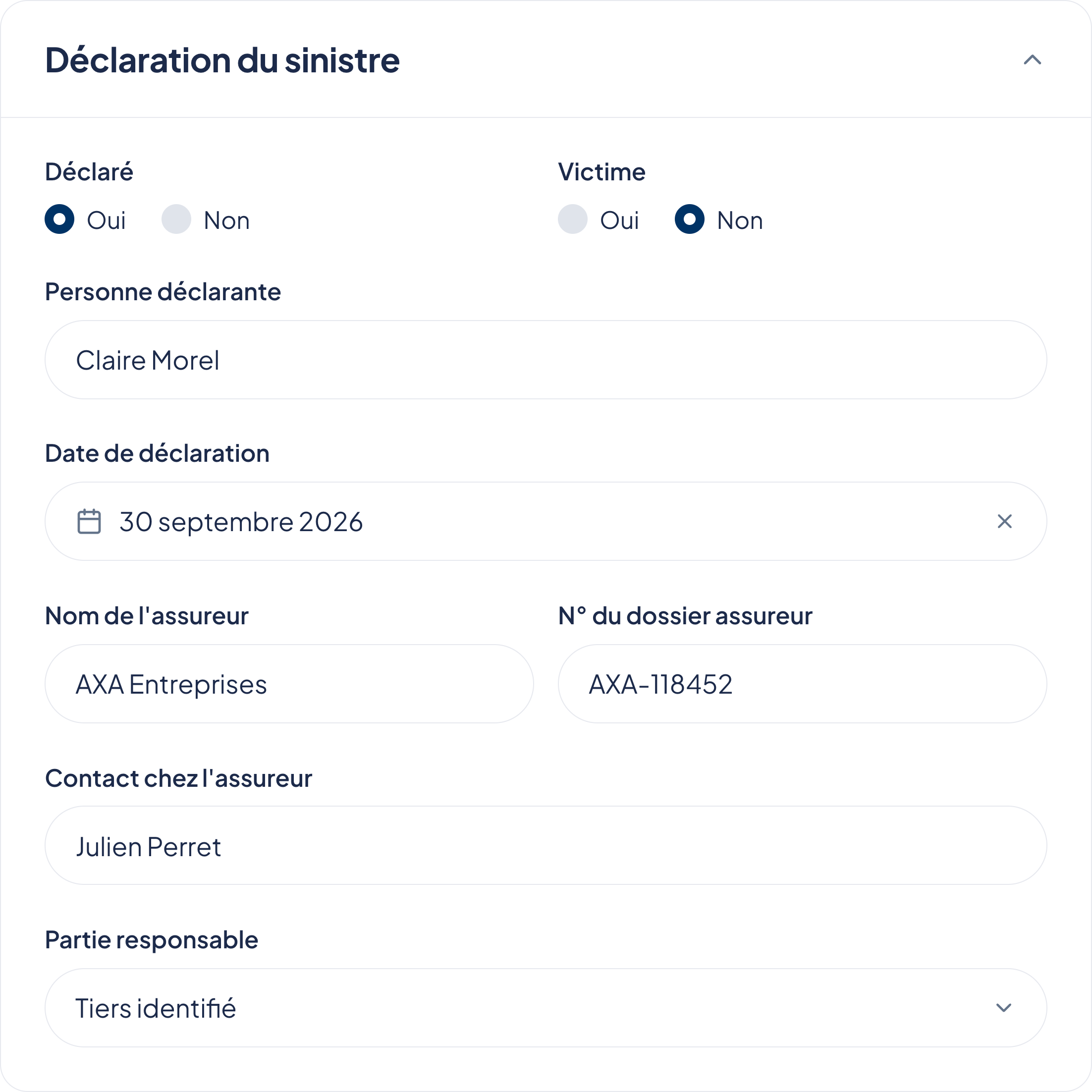 Déclaration et gestion du sinistre