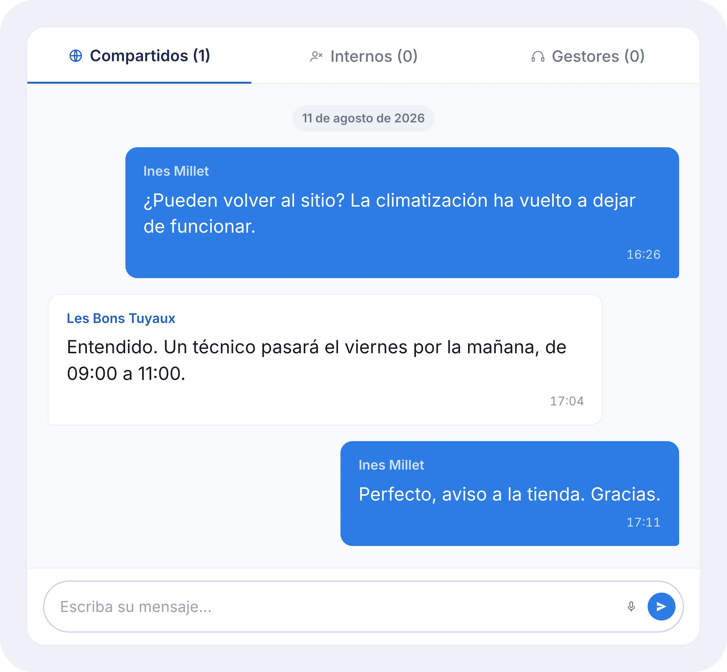 Mensajería integrada