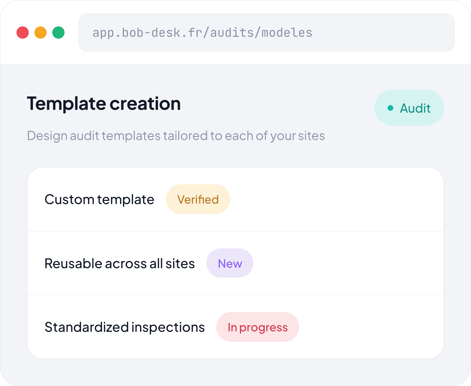 Template creation