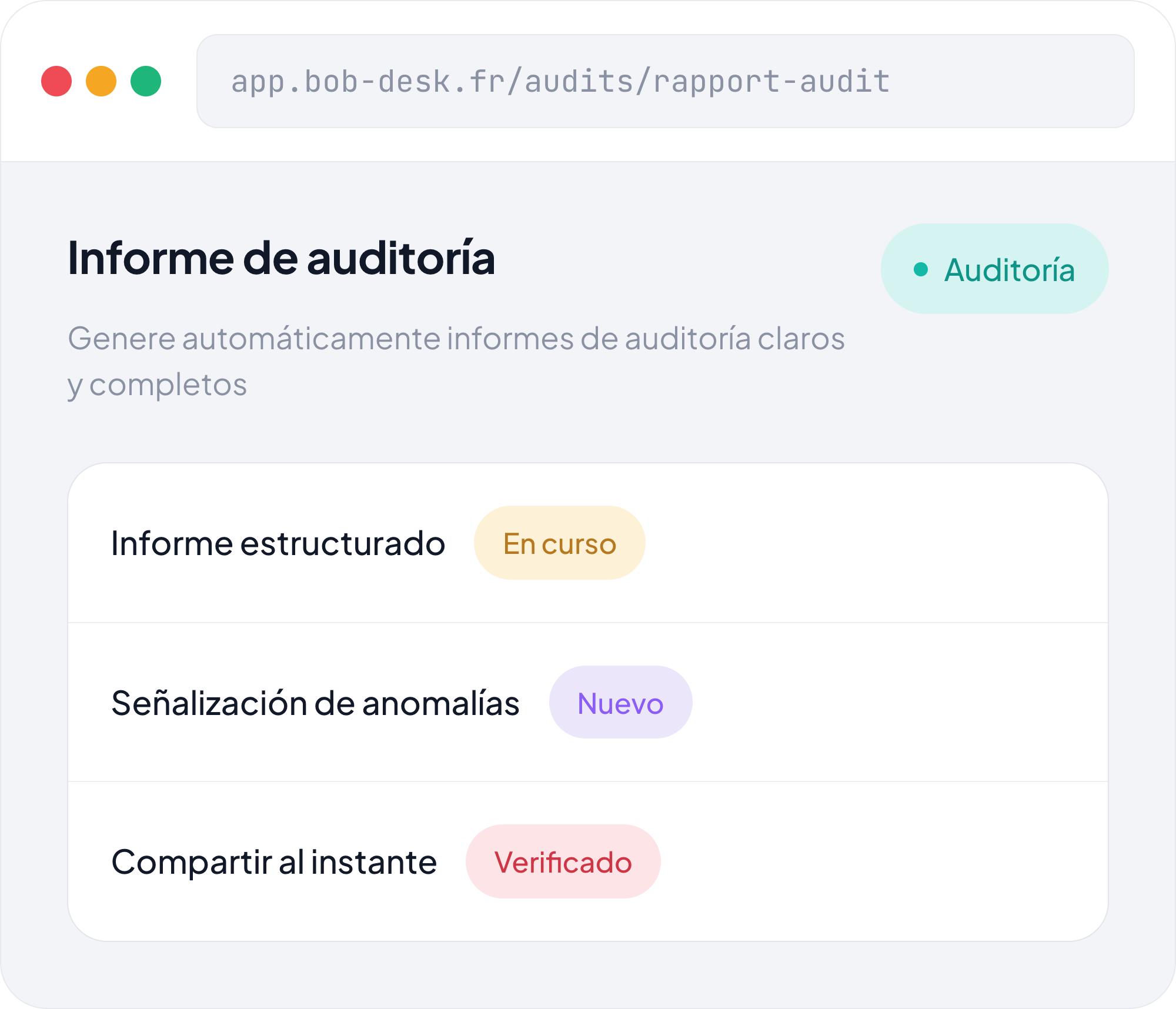 Informe de auditoría