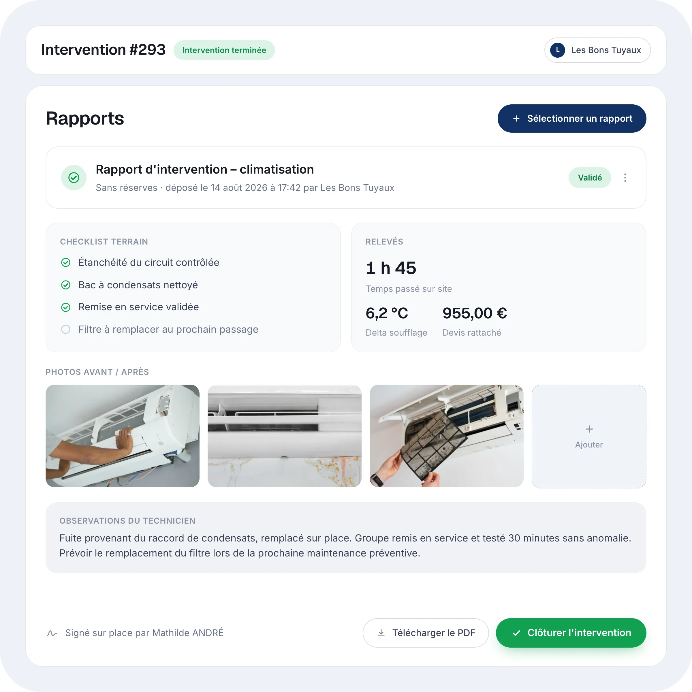 Rapports d'intervention