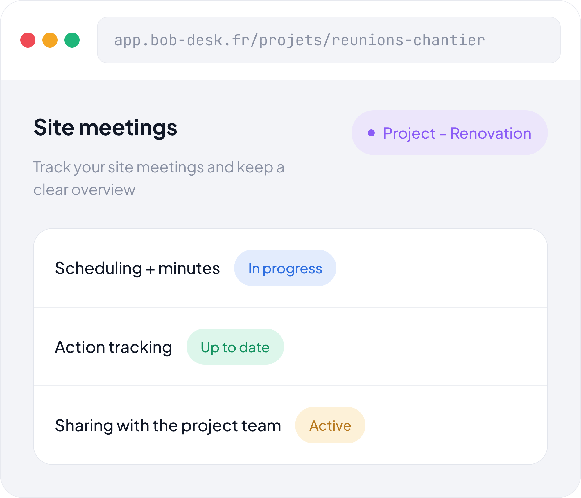 Site meetings