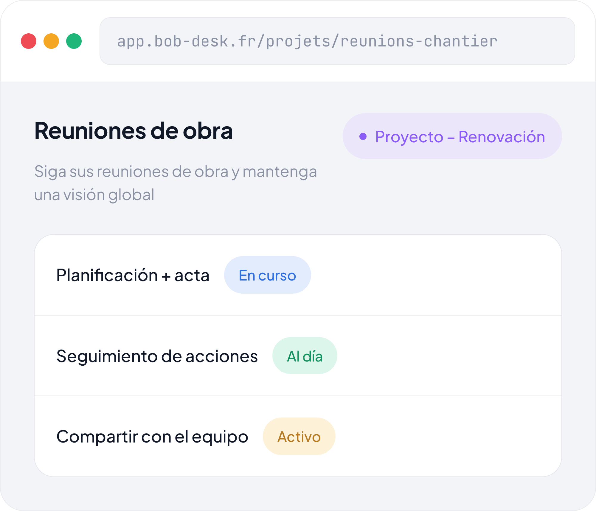 Reuniones de obra