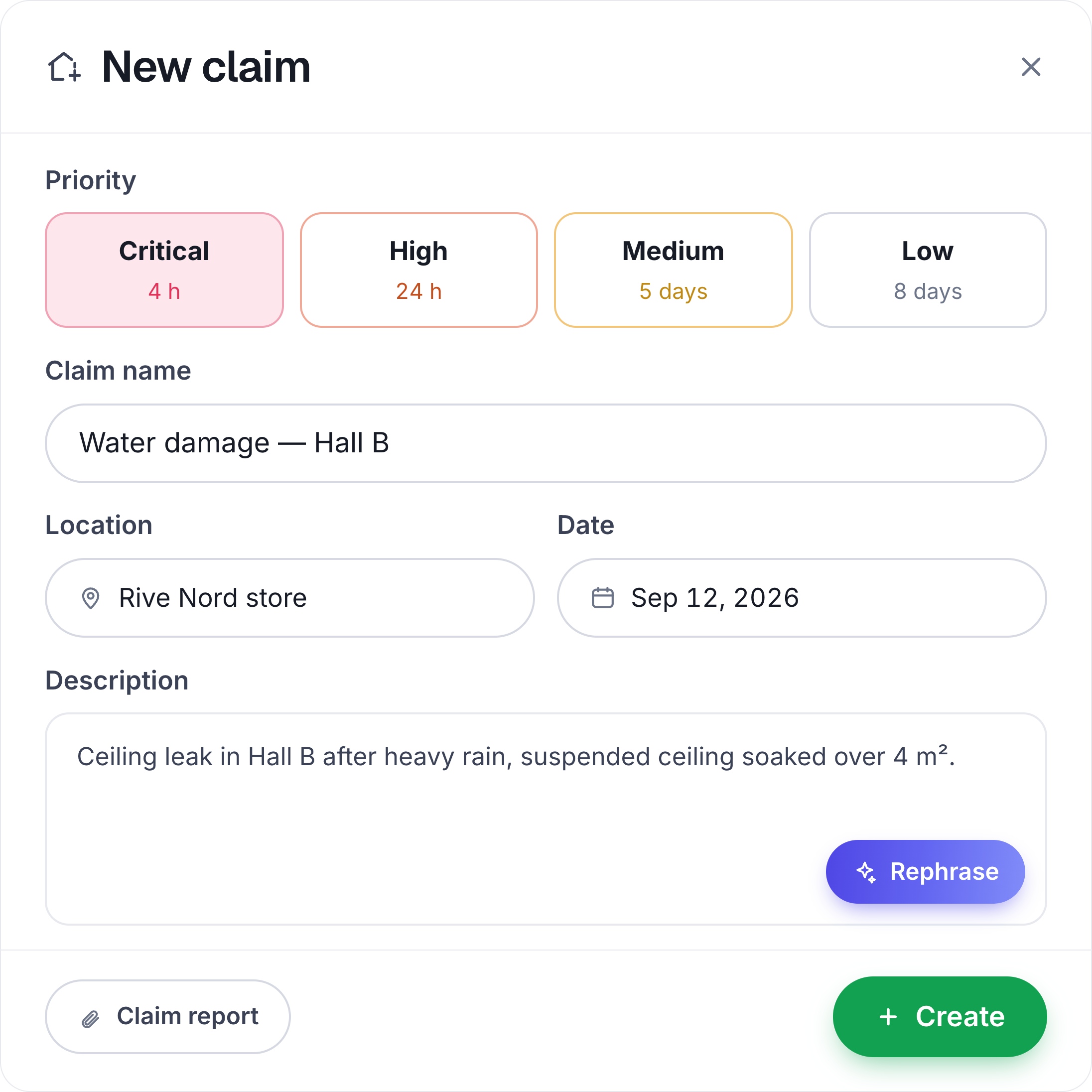 Claim file