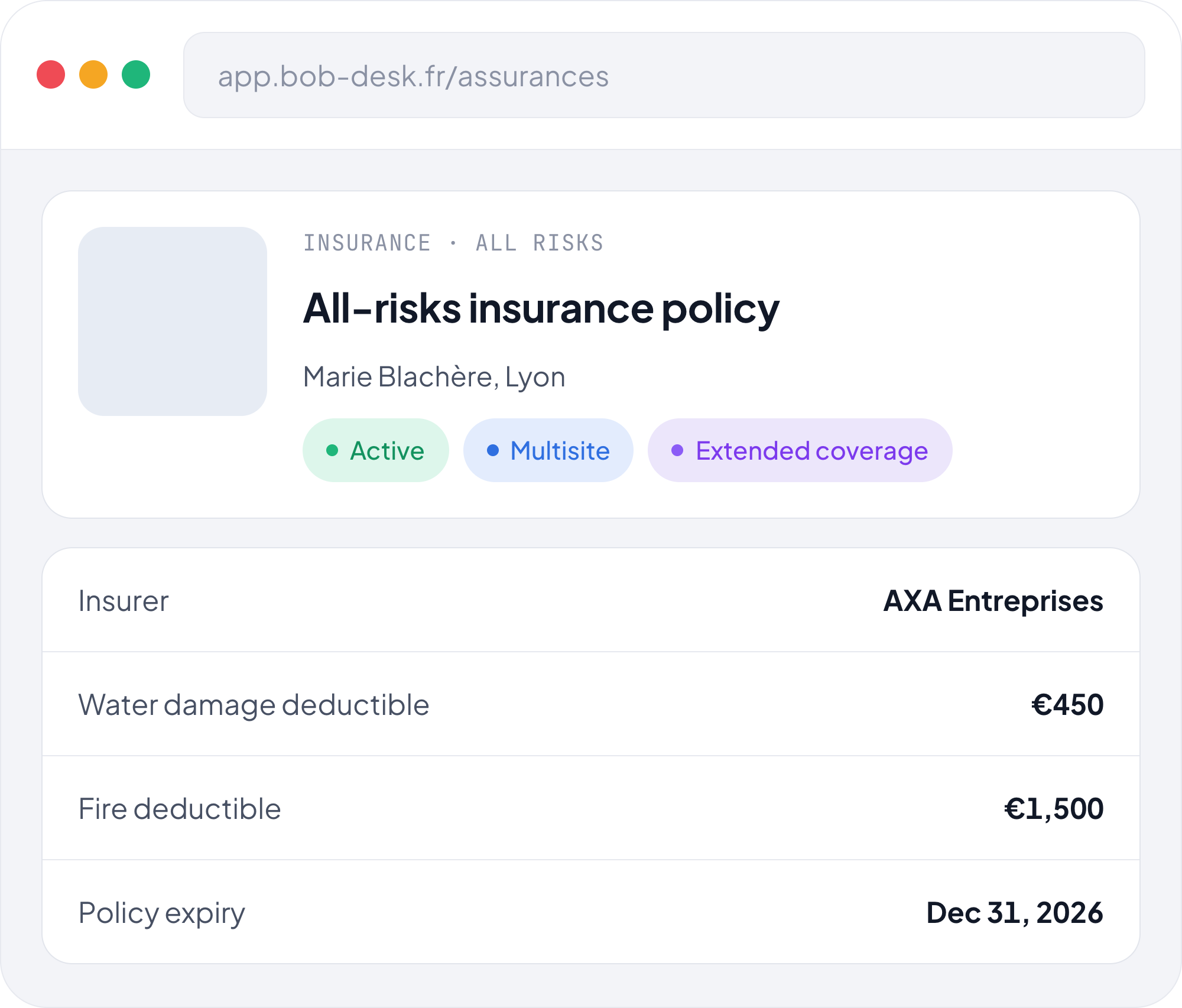 Bob! Desk Interface - Insurance Management