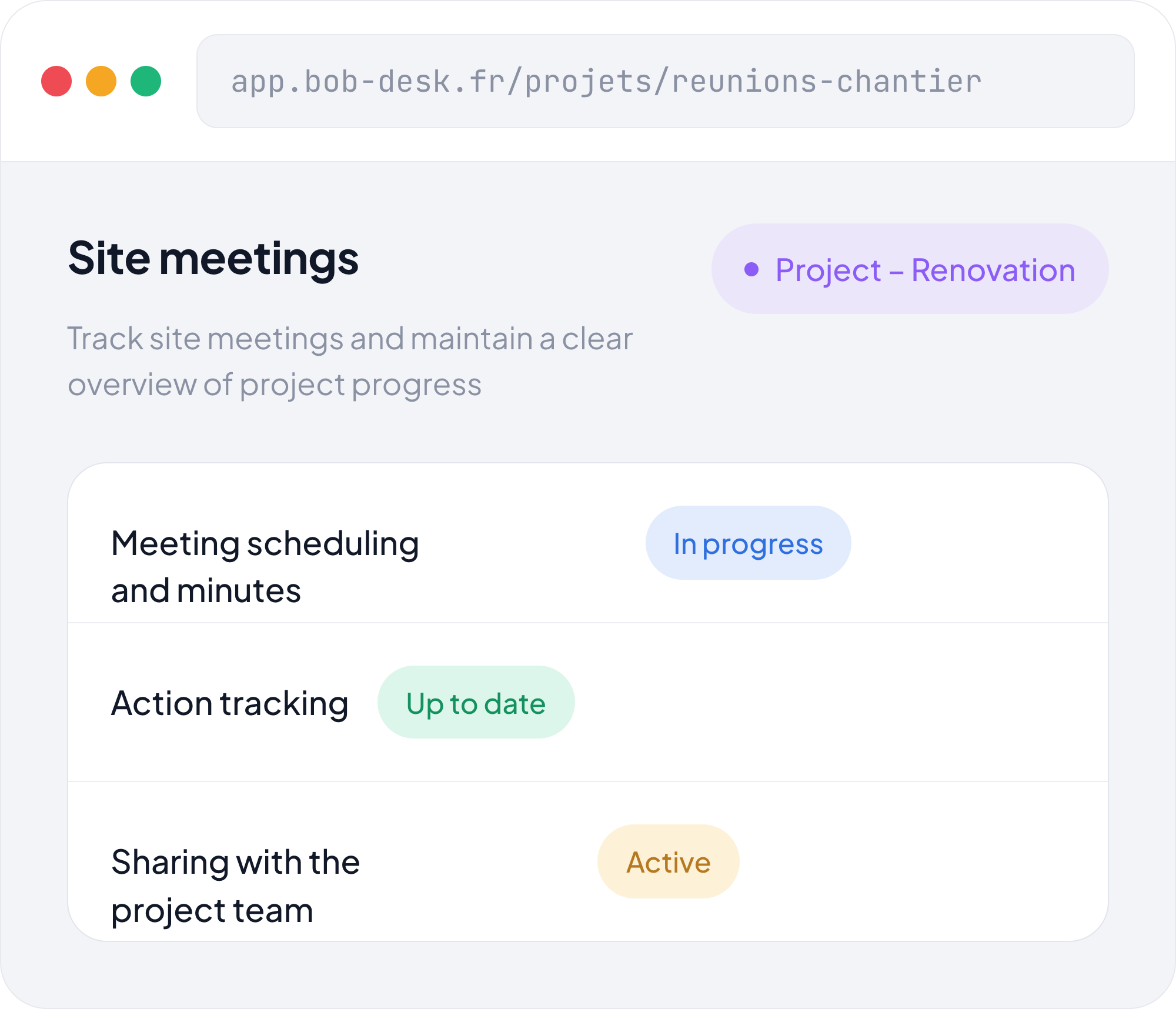 Site meetings