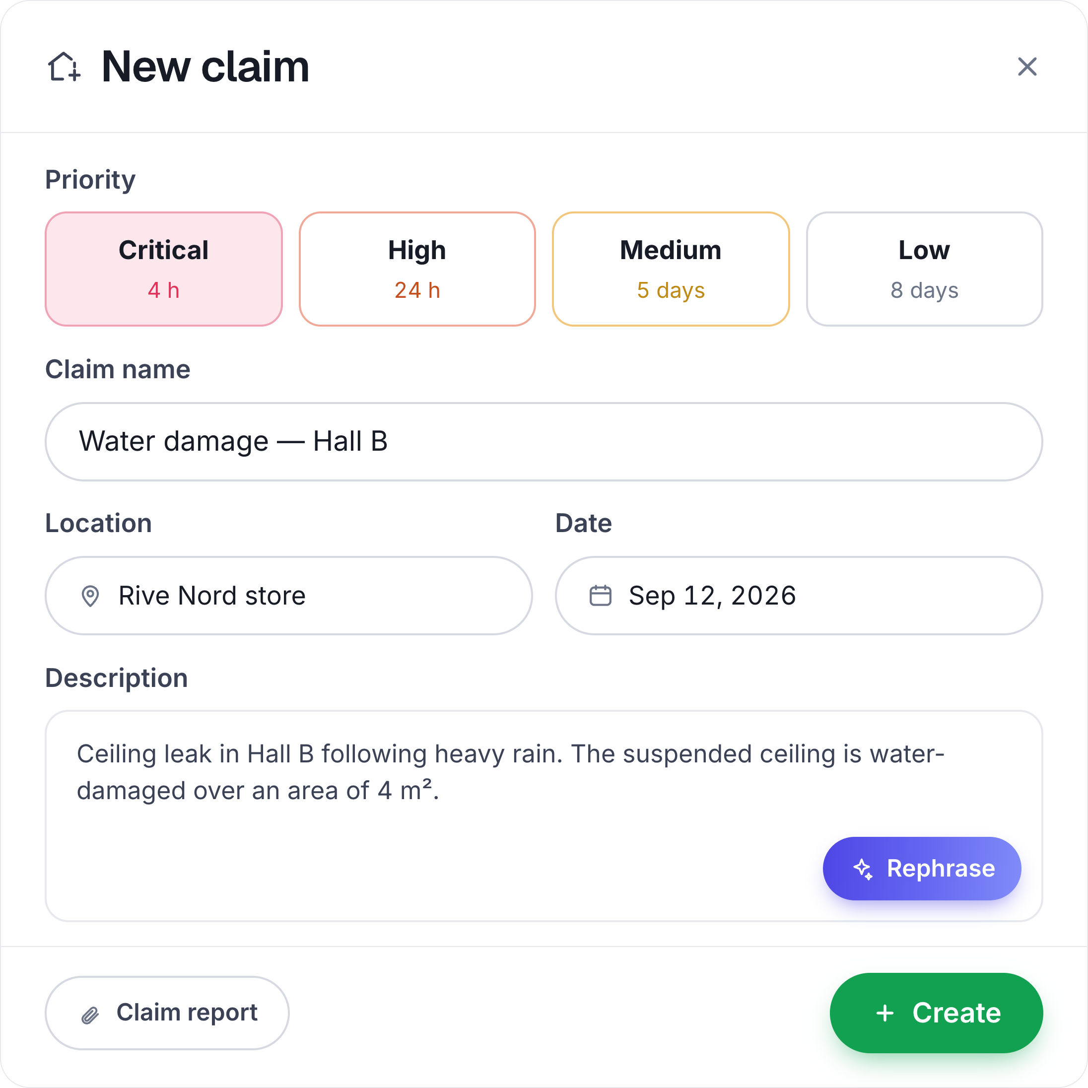 Claim file