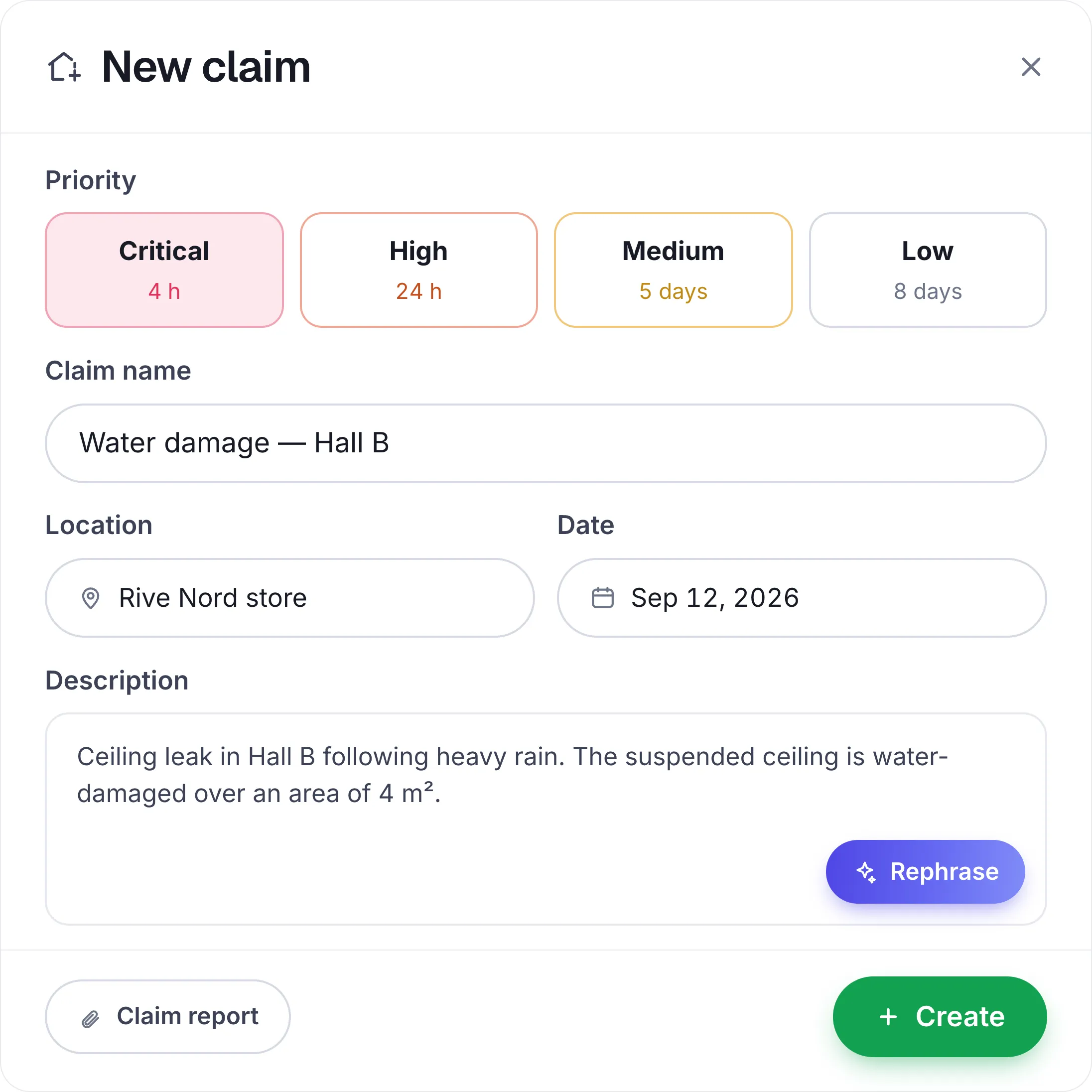 Claim file